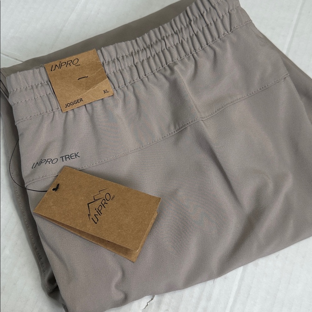 Unipro Trek Mens XL Pull On Jogger‎ Drawstring Stretchy Grey Mauve NEW